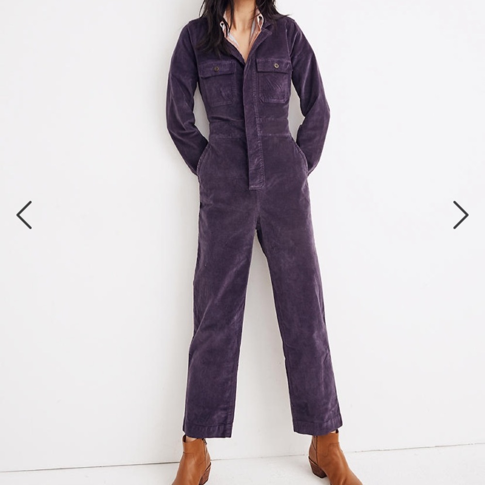 Madewell velveteen slim coverall jumpsuit